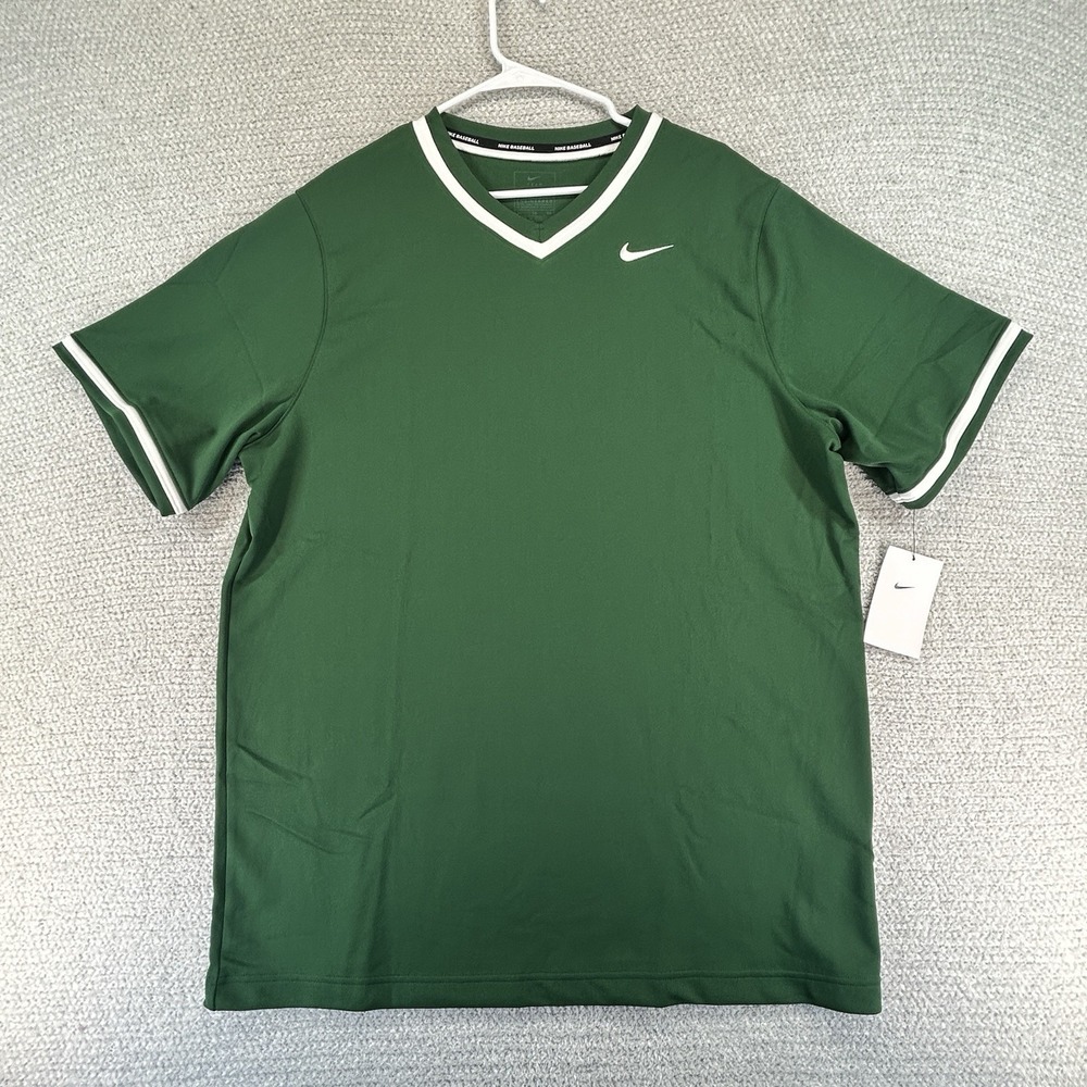 Nike Engineered Baseball Jersey Mens XL Green Vapor Stock V-Neck Short Sleeve